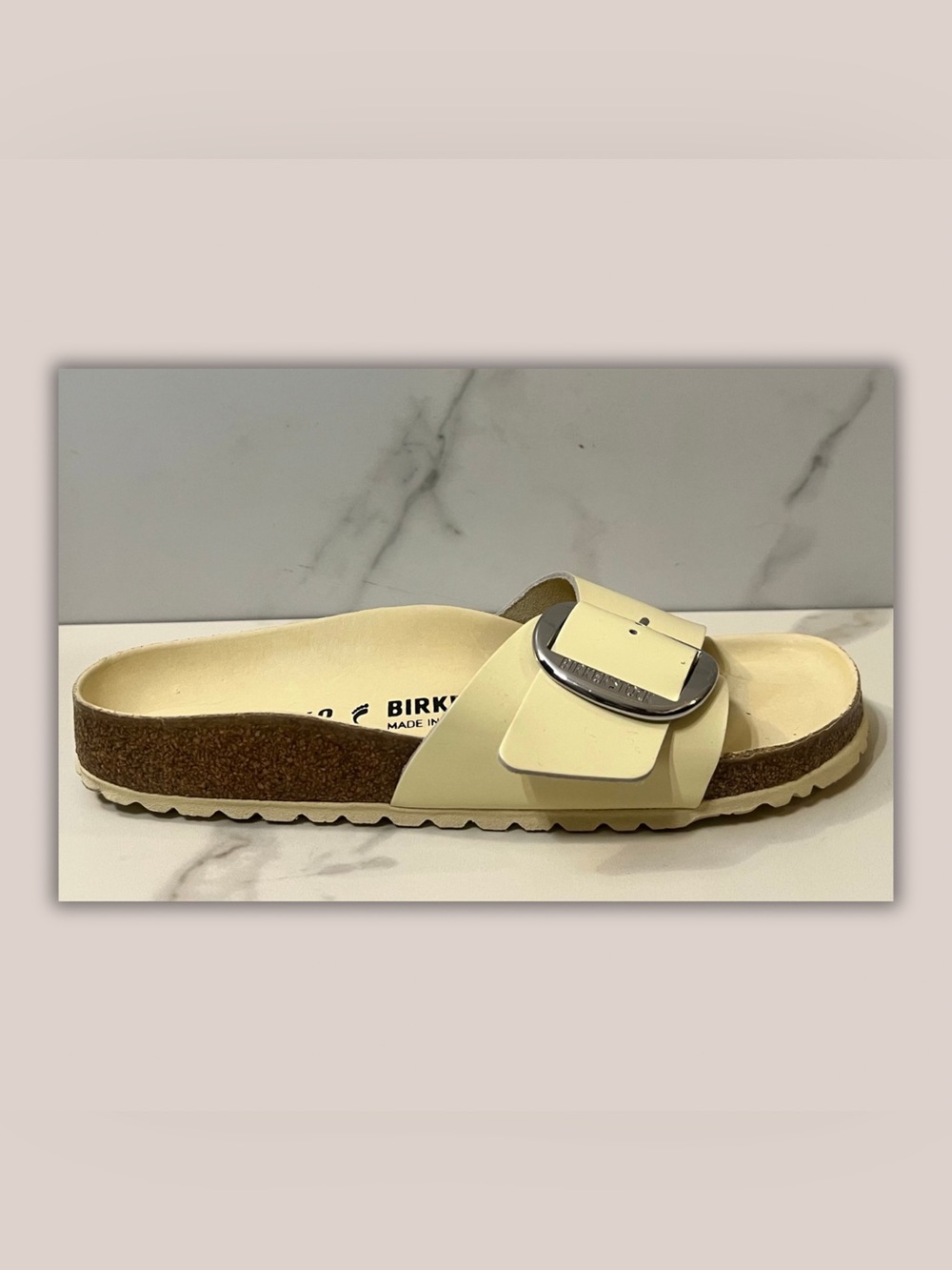 BIRKENSTOCK SLIDES  | YELLOW-CREAM | SZ 40